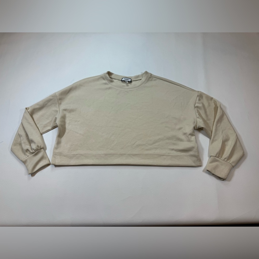 Discreet oversized beige top large soft hippie cozycore (bin GG39)